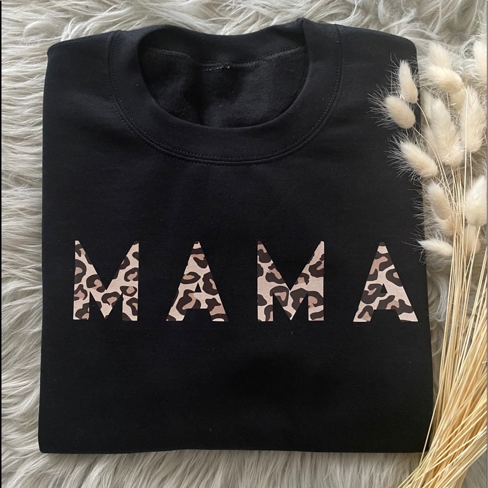 Mama Cheetah Print Leopard Print Sweatshirt